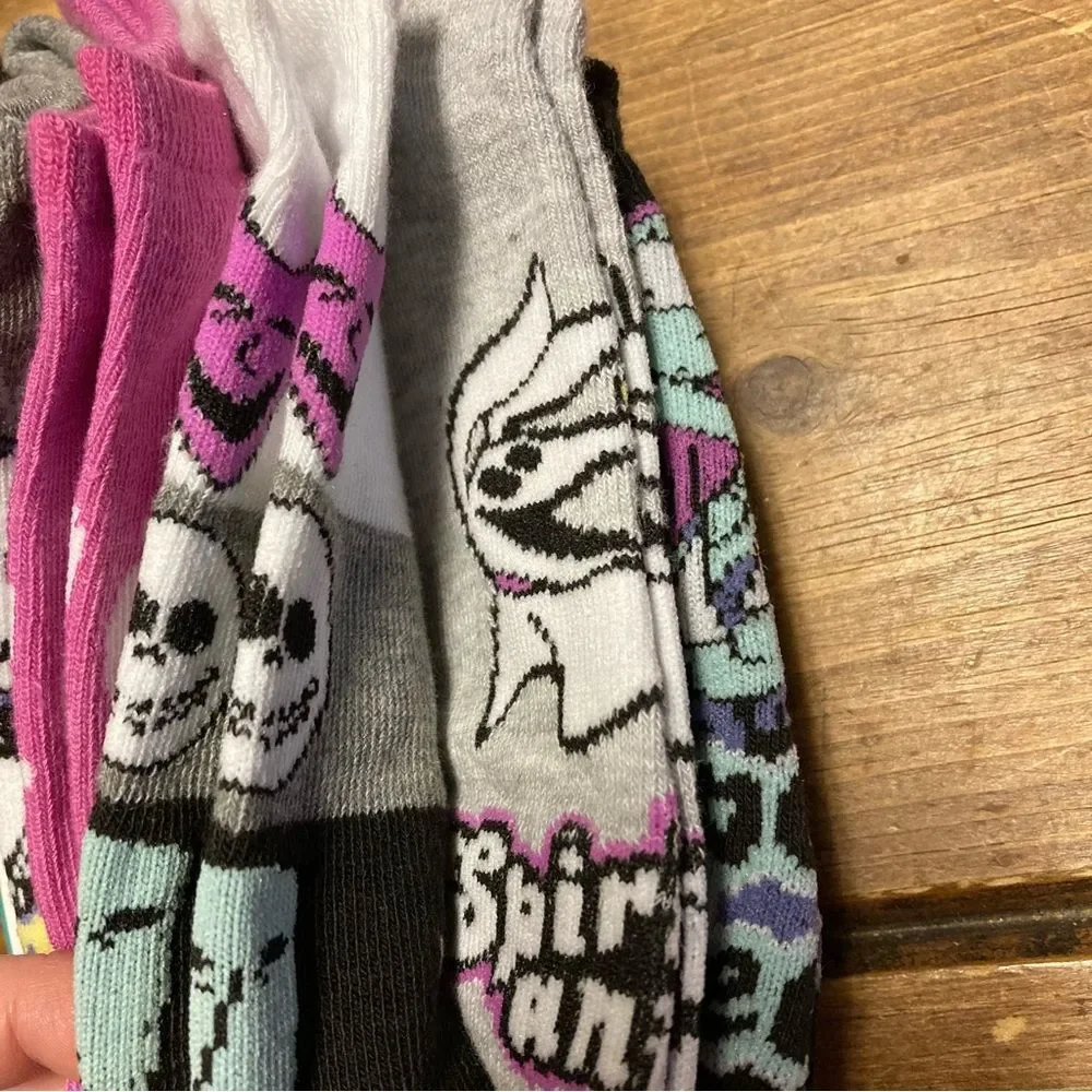 The Nightmare Before Christmas 5 Pairs No Show Socks NWT Jack Skellington Sally